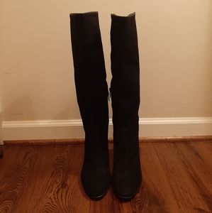 Vince Camuto black suede knee-high boots